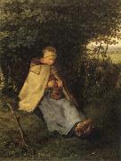 Shepherdess or Woman Knitting, Jean Francois Millet